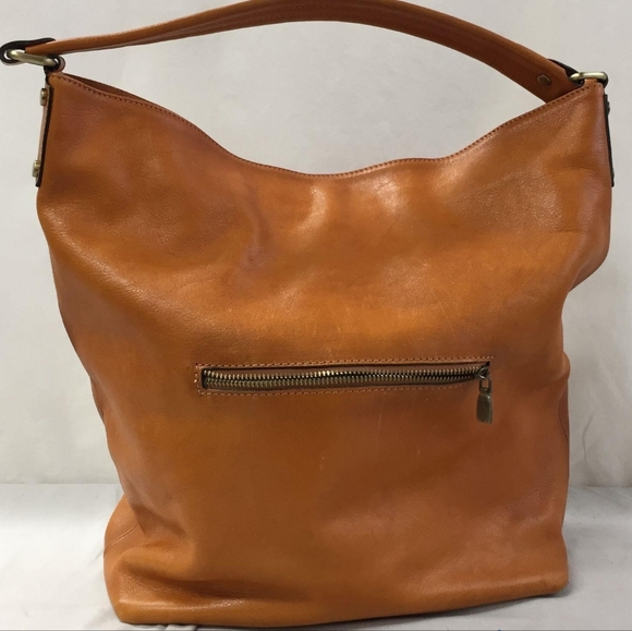 Pratesi Firenze Collodi Aged Leather Large Hobo Handbag- Camel - Picture 3 of 6